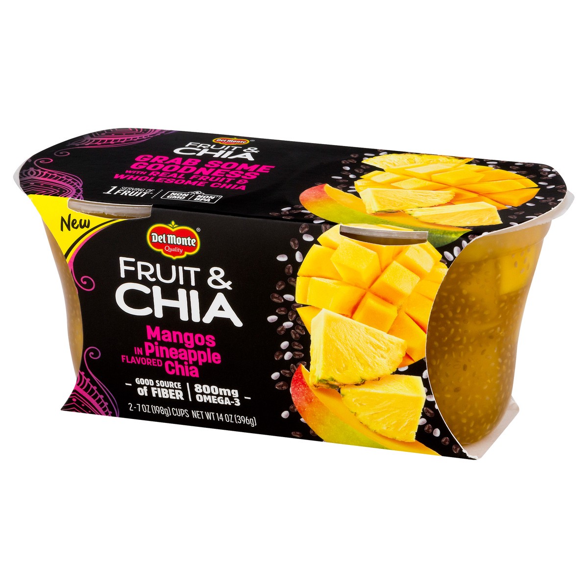 slide 2 of 11, Del Monte Fruit & Chia 2 Pack Mangos in Pineapple Flavored Chia 2 ea, 2 ct