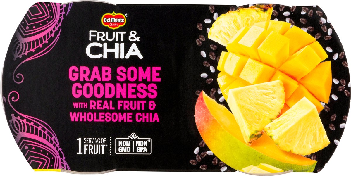 slide 4 of 11, Del Monte Fruit & Chia 2 Pack Mangos in Pineapple Flavored Chia 2 ea, 2 ct