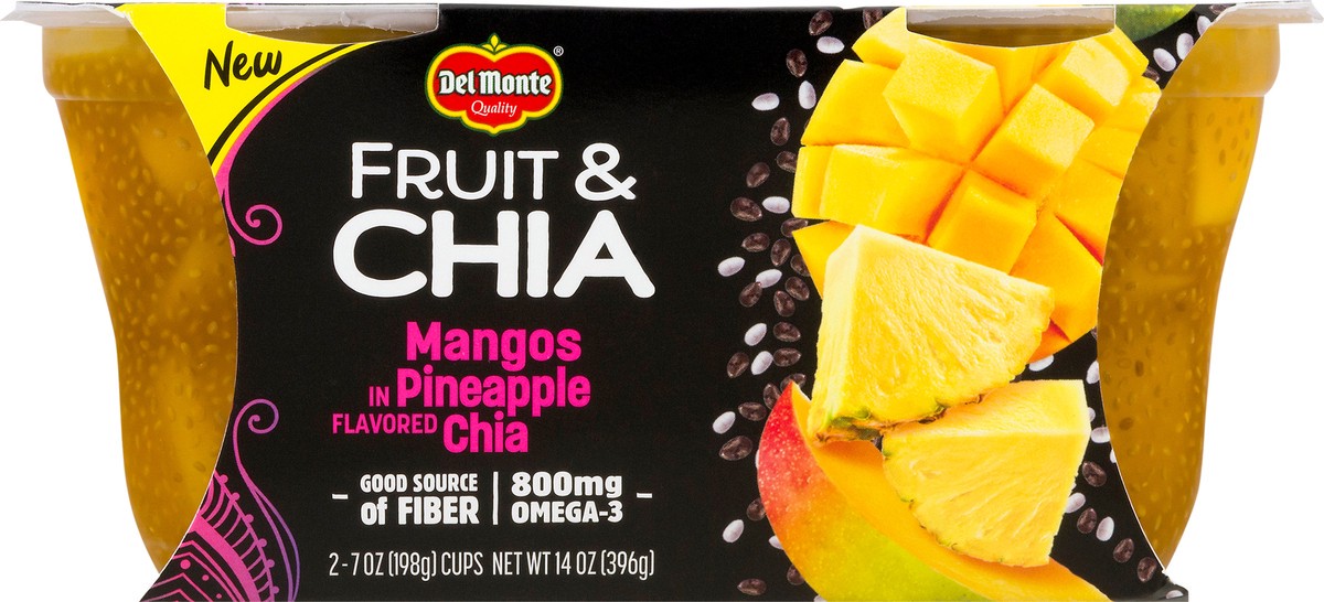 slide 3 of 11, Del Monte Fruit & Chia 2 Pack Mangos in Pineapple Flavored Chia 2 ea, 2 ct