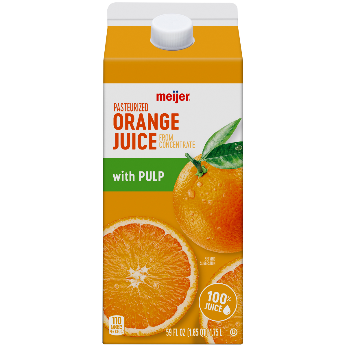 slide 1 of 5, Meijer 100% Pure Orange Juice with Pulp - 59 oz, 59 oz