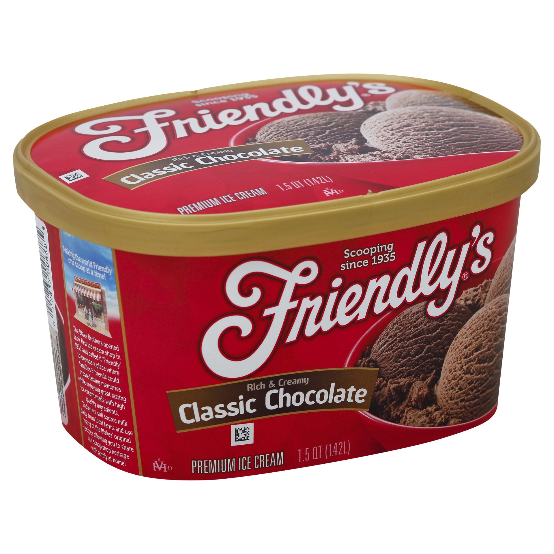 slide 1 of 2, Friendly's Classic Chocolate Ice Cream Scround, 48 fl oz