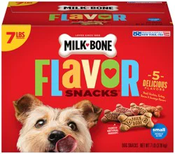 Milk-Bone Flavor Snacks Small Dog Biscuits, Flavored Crunchy Dog Treats, 7 lb Box