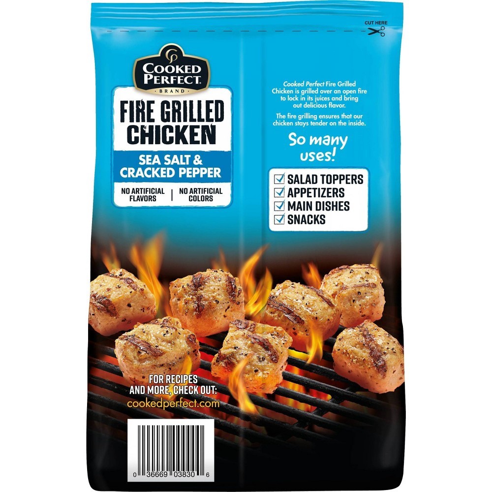 slide 5 of 5, Cooked Perfect Sea Salt & Cracked Pepper Fire Grilled Chicken - Frozen, 12 oz