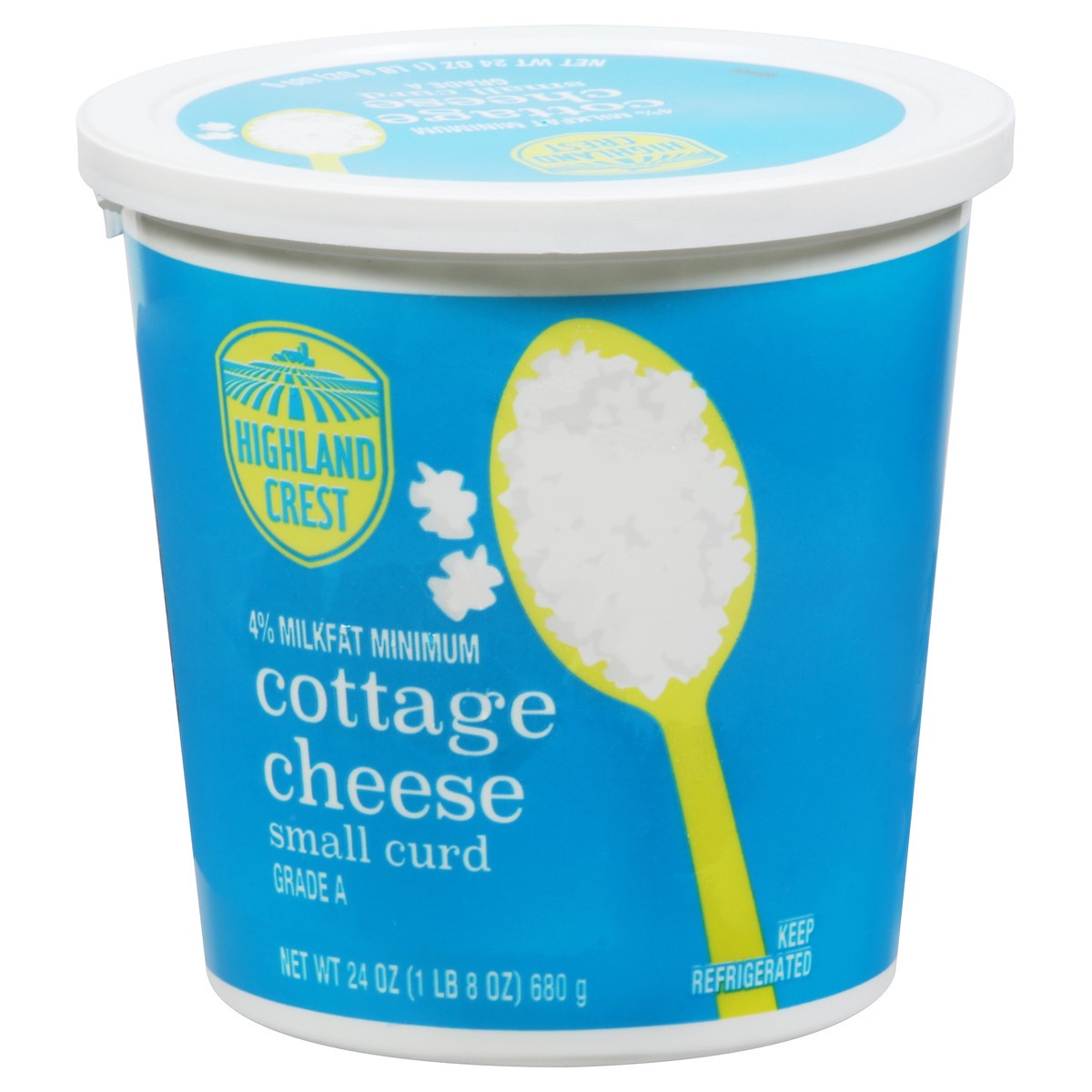 slide 5 of 9, Highland Crest 4% Milkfat Minimum Small Curd Cottage Cheese - 24 oz, 24 oz