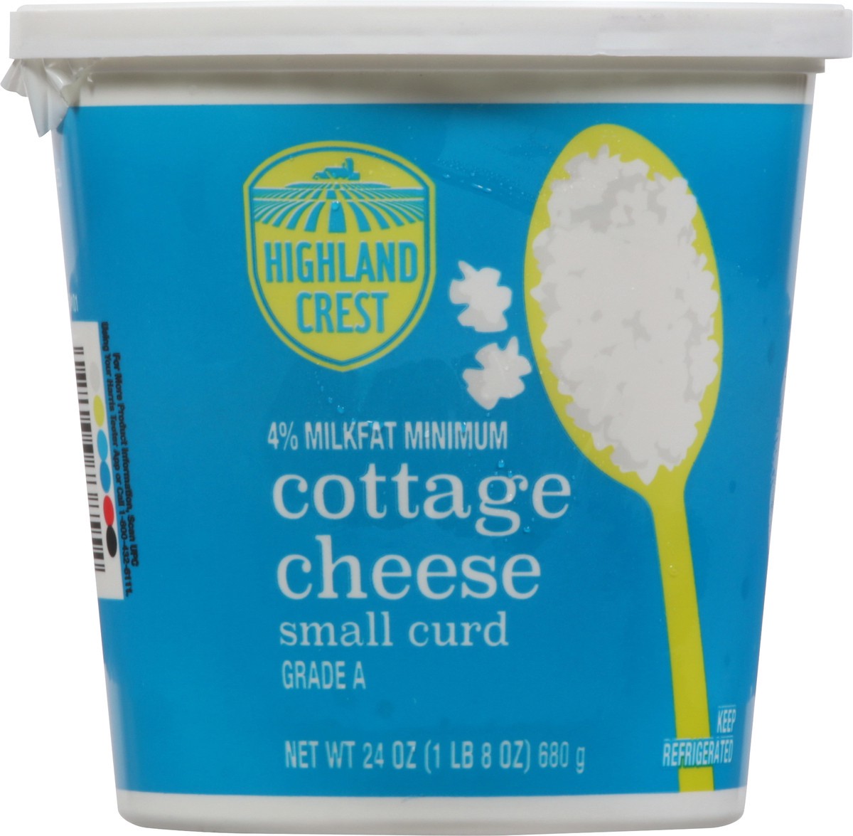 slide 4 of 9, Highland Crest 4% Milkfat Minimum Small Curd Cottage Cheese - 24 oz, 24 oz
