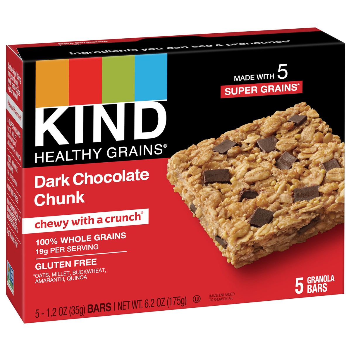 slide 7 of 8, KIND Healthy Grain Bars, Dark Chocolate Chunk, 5 ct