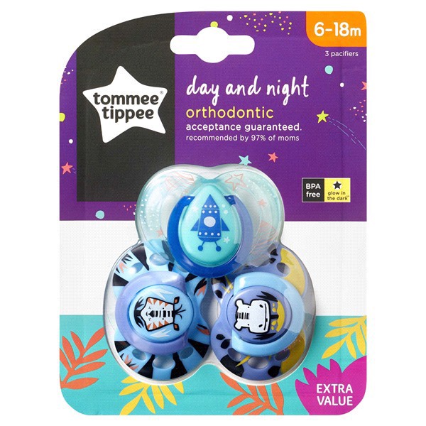 slide 12 of 21, Tommee Tippee Day & Night Pacifier6-18m, 3 ct