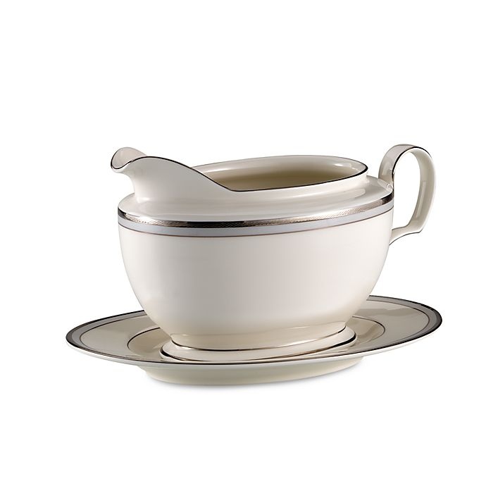 slide 1 of 1, Noritake Aegean Mist Gravy Boat with Tray, 1 ct