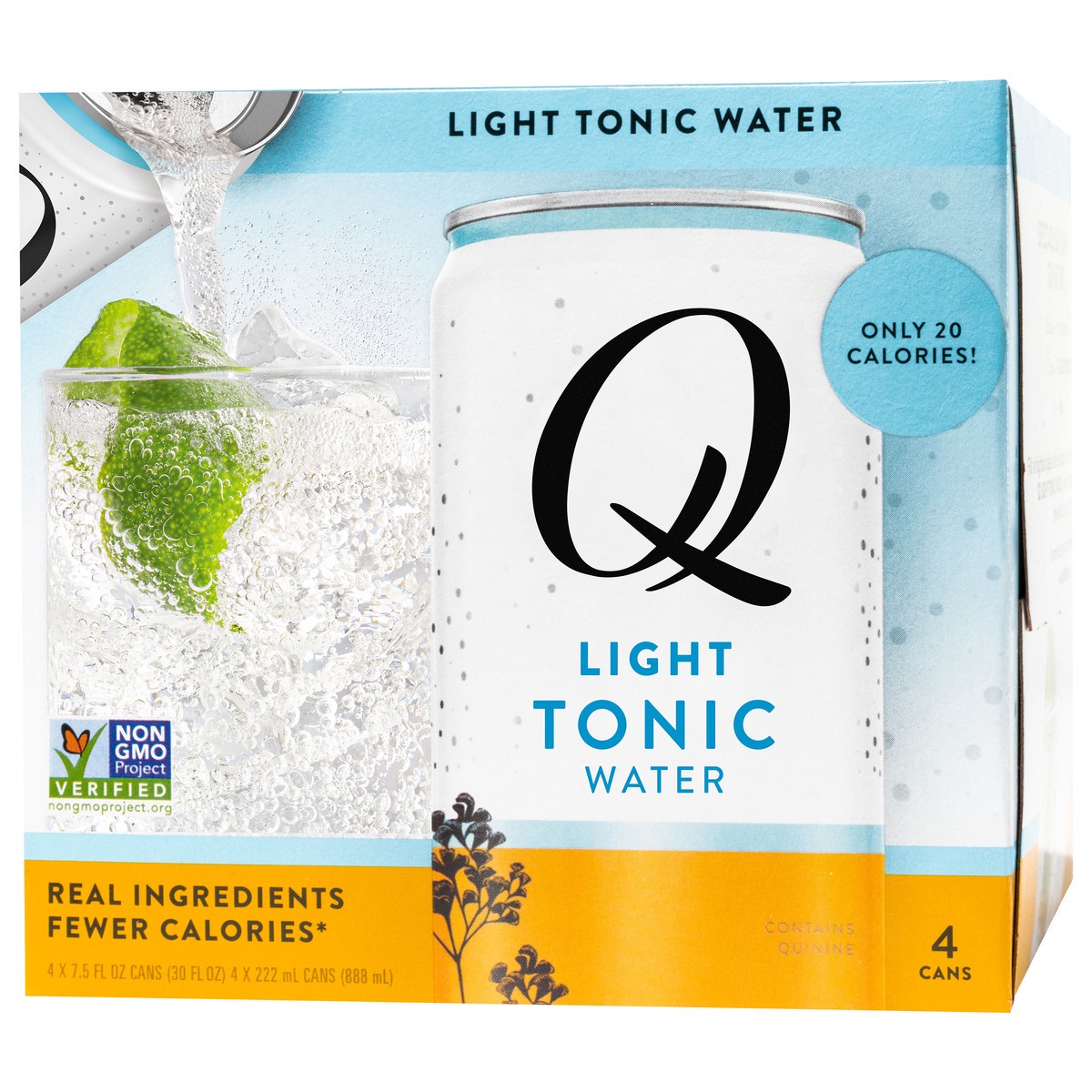slide 9 of 10, Q Drinks Light Tonic Water 4 ea, 7.5 fl oz