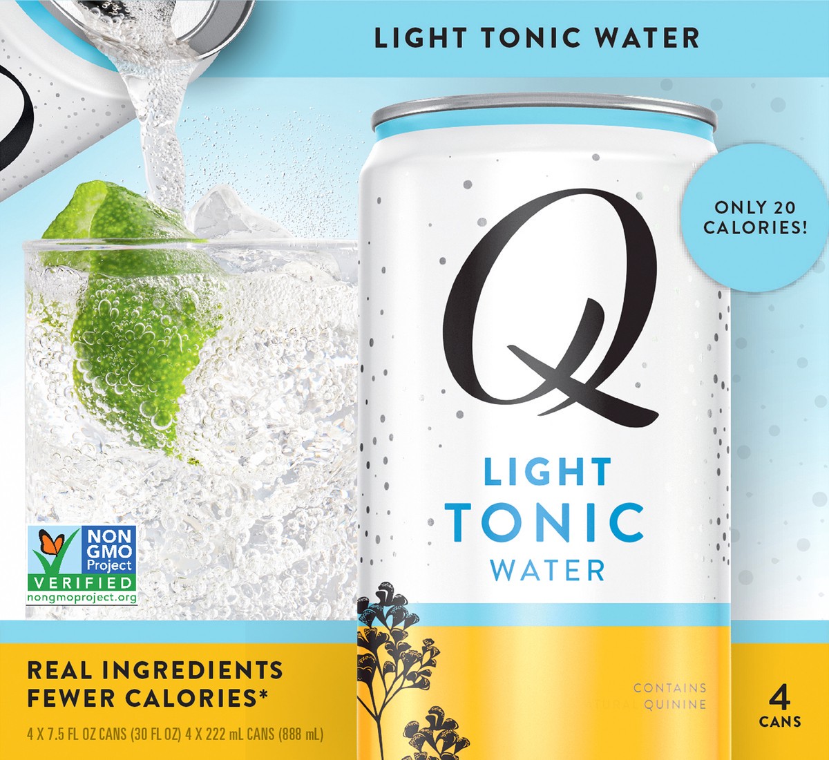 slide 3 of 10, Q Drinks Light Tonic Water 4 ea, 7.5 fl oz
