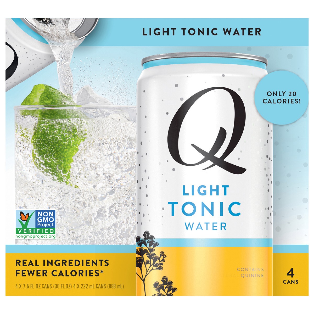 slide 1 of 10, Q Drinks Light Tonic Water 4 ea, 7.5 fl oz