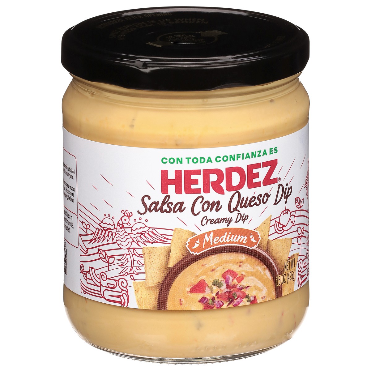 slide 13 of 13, Herdez Medium Salsa Con Queso Dip 15 oz, 15 oz