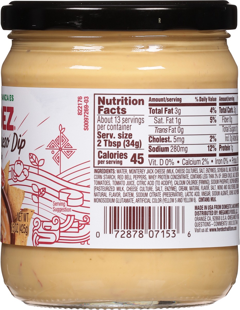 slide 10 of 13, Herdez Medium Salsa Con Queso Dip 15 oz, 15 oz
