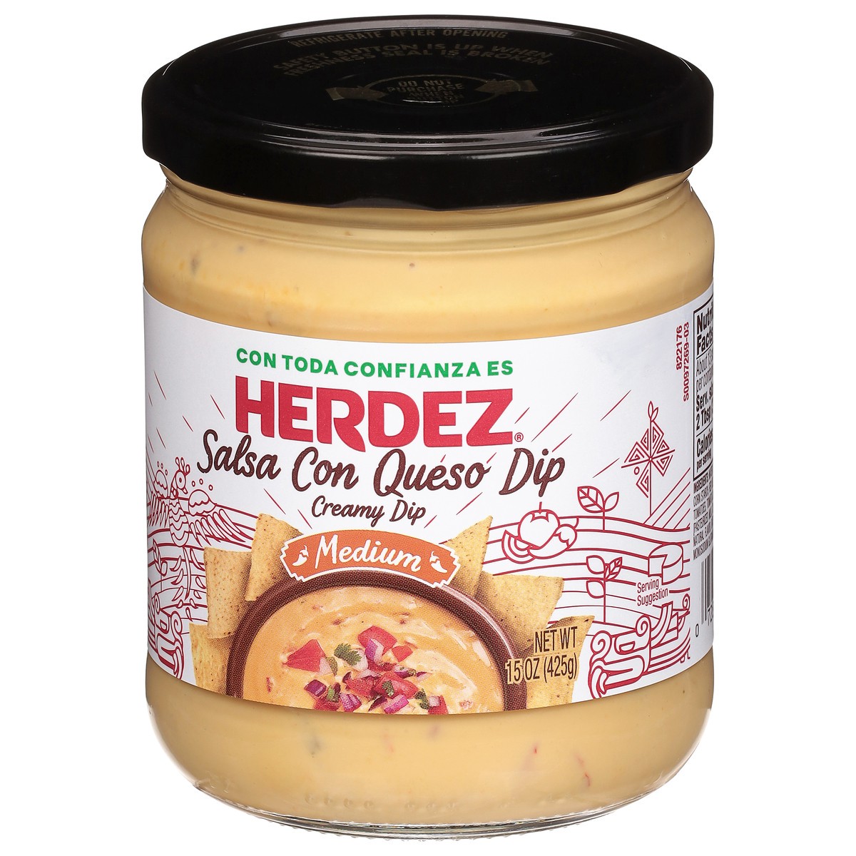 slide 8 of 13, Herdez Medium Salsa Con Queso Dip 15 oz, 15 oz