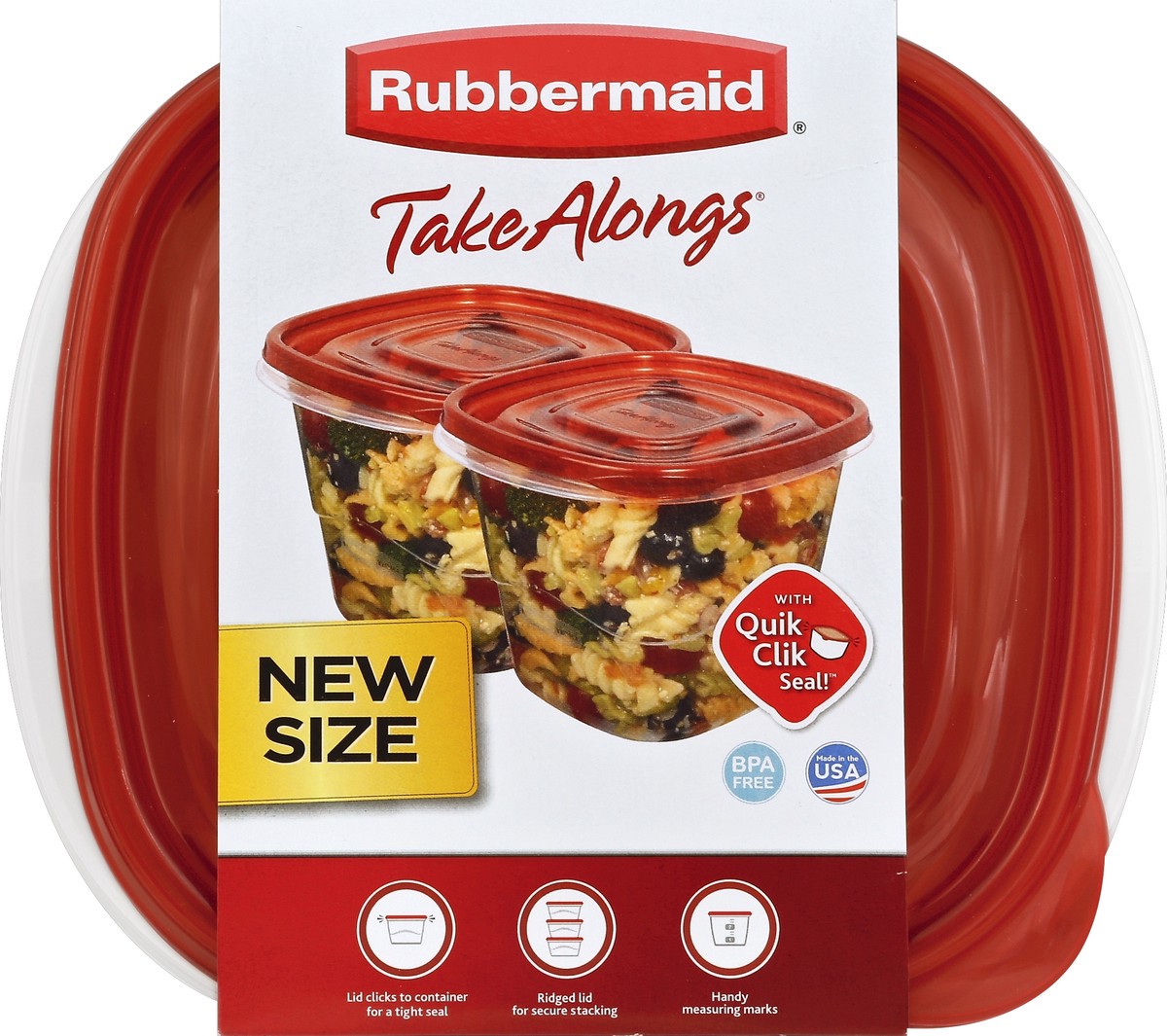 slide 4 of 4, Rubbermaid TakeAlongs 7 Cup Extra Deep Squares Containers & Lids 2 ea, 2 ct