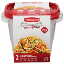 Rubbermaid TakeAlongs 7 Cup Extra Deep Squares Containers & Lids 2 ea