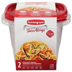 Rubbermaid TakeAlongs 7 Cup Extra Deep Squares Containers & Lids 2 ea