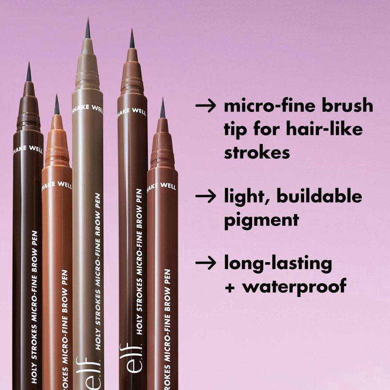 slide 8 of 12, e.l.f. Holy Strokes Micro-Fine Waterproof Eyebrow Enhancer Pen - Deep Brown - 0.02 fl oz, 0.02 fl oz