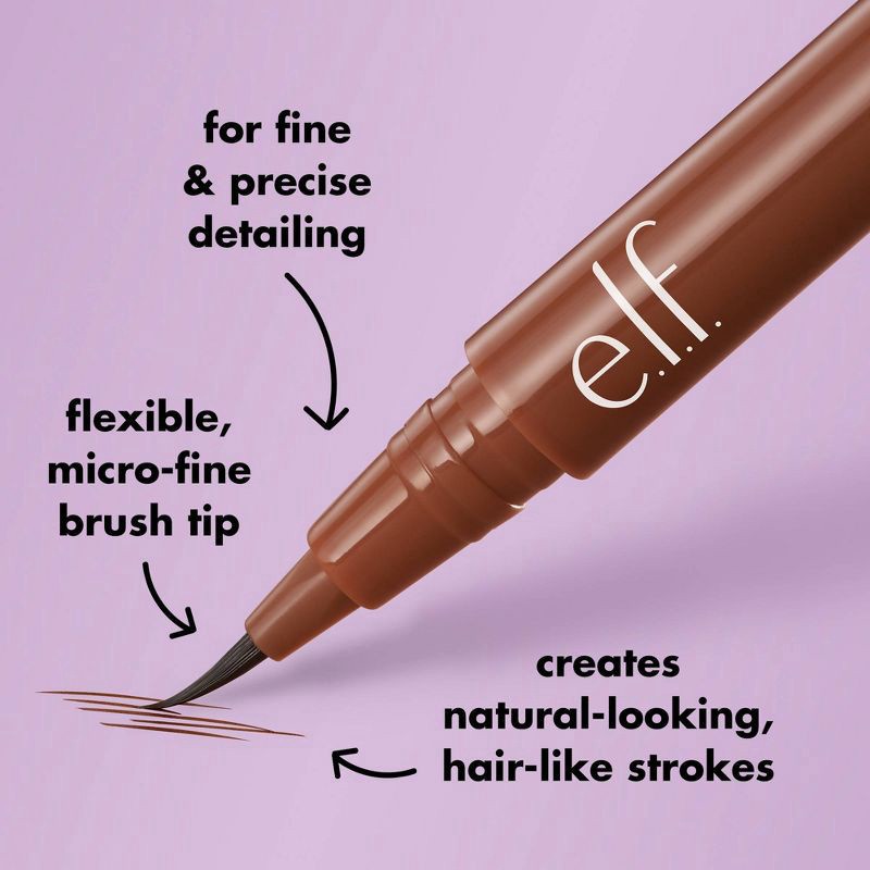 slide 2 of 12, e.l.f. Holy Strokes Micro-Fine Waterproof Eyebrow Enhancer Pen - Deep Brown - 0.02 fl oz, 0.02 fl oz