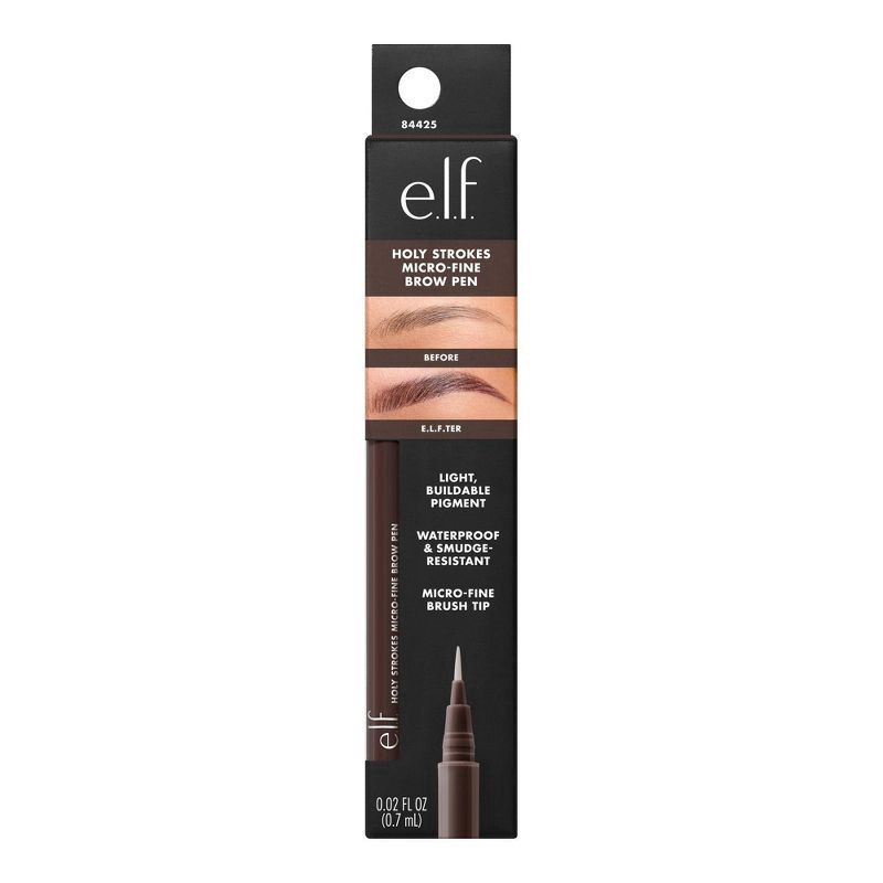 slide 11 of 12, e.l.f. Holy Strokes Micro-Fine Waterproof Eyebrow Enhancer Pen - Deep Brown - 0.02 fl oz, 0.02 fl oz