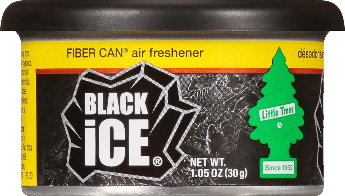 slide 1 of 1, Little Trees Fiber Can Black Ice Air Freshener 1.05 oz, 1.05 oz