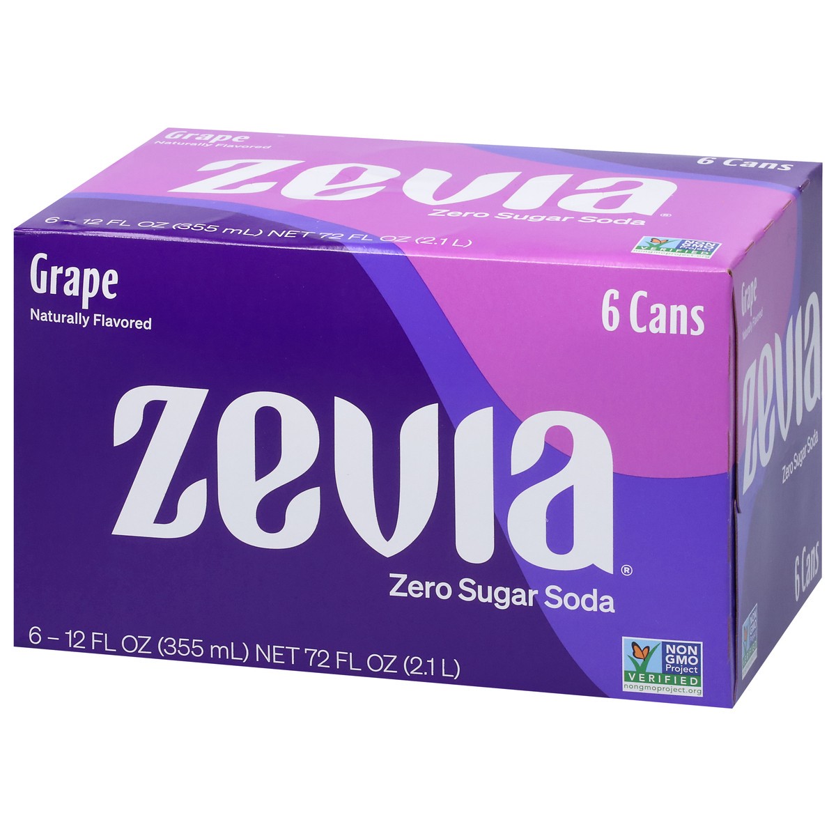 slide 2 of 9, Zevia Zero Sugar Grape Soda 6 - 12 fl oz Cans, 6 ct