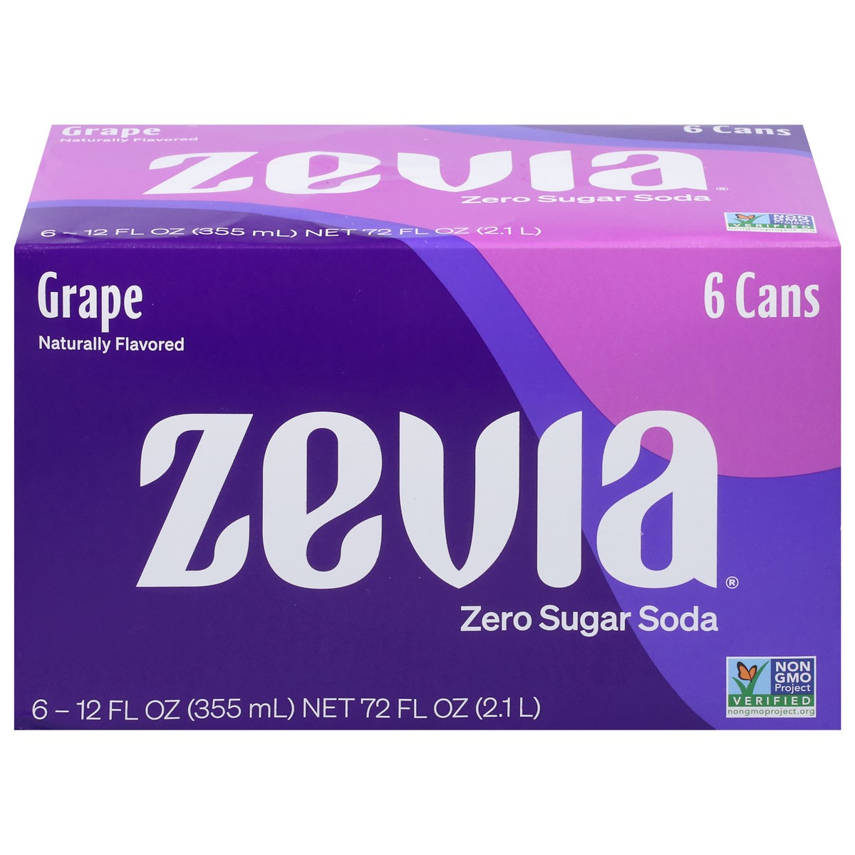 slide 1 of 9, Zevia Zero Sugar Grape Soda 6 - 12 fl oz Cans, 6 ct