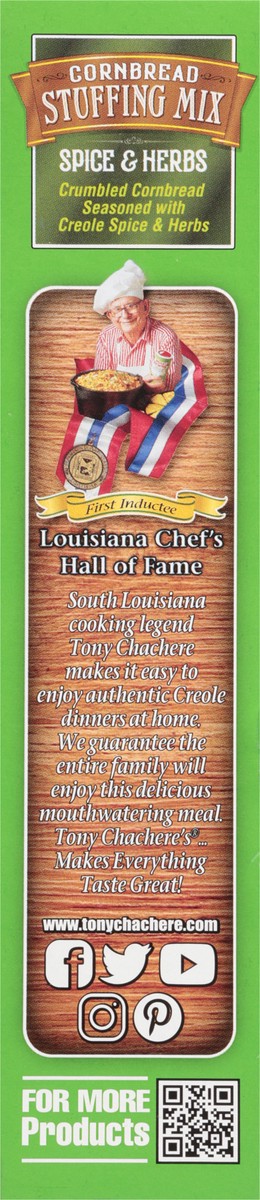 slide 7 of 13, Tony Chachere's Cornbread Spice & Herb Stuffing Mix 6 oz, 6 oz