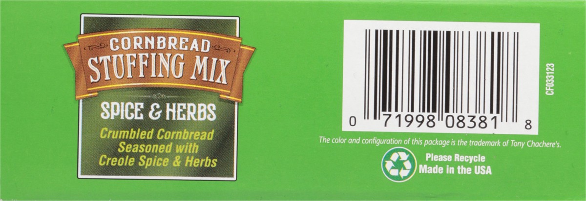slide 6 of 13, Tony Chachere's Cornbread Spice & Herb Stuffing Mix 6 oz, 6 oz