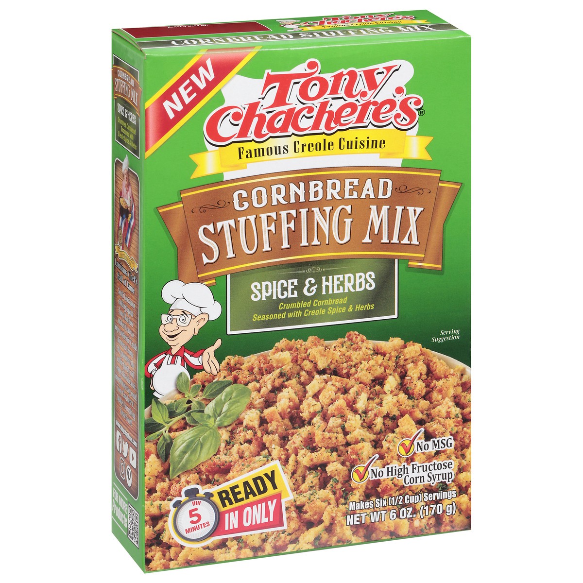 slide 4 of 13, Tony Chachere's Cornbread Spice & Herb Stuffing Mix 6 oz, 6 oz