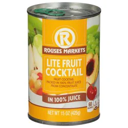 Rouses Markets Lite Fruit Cocktail in 100% Juice 15 oz