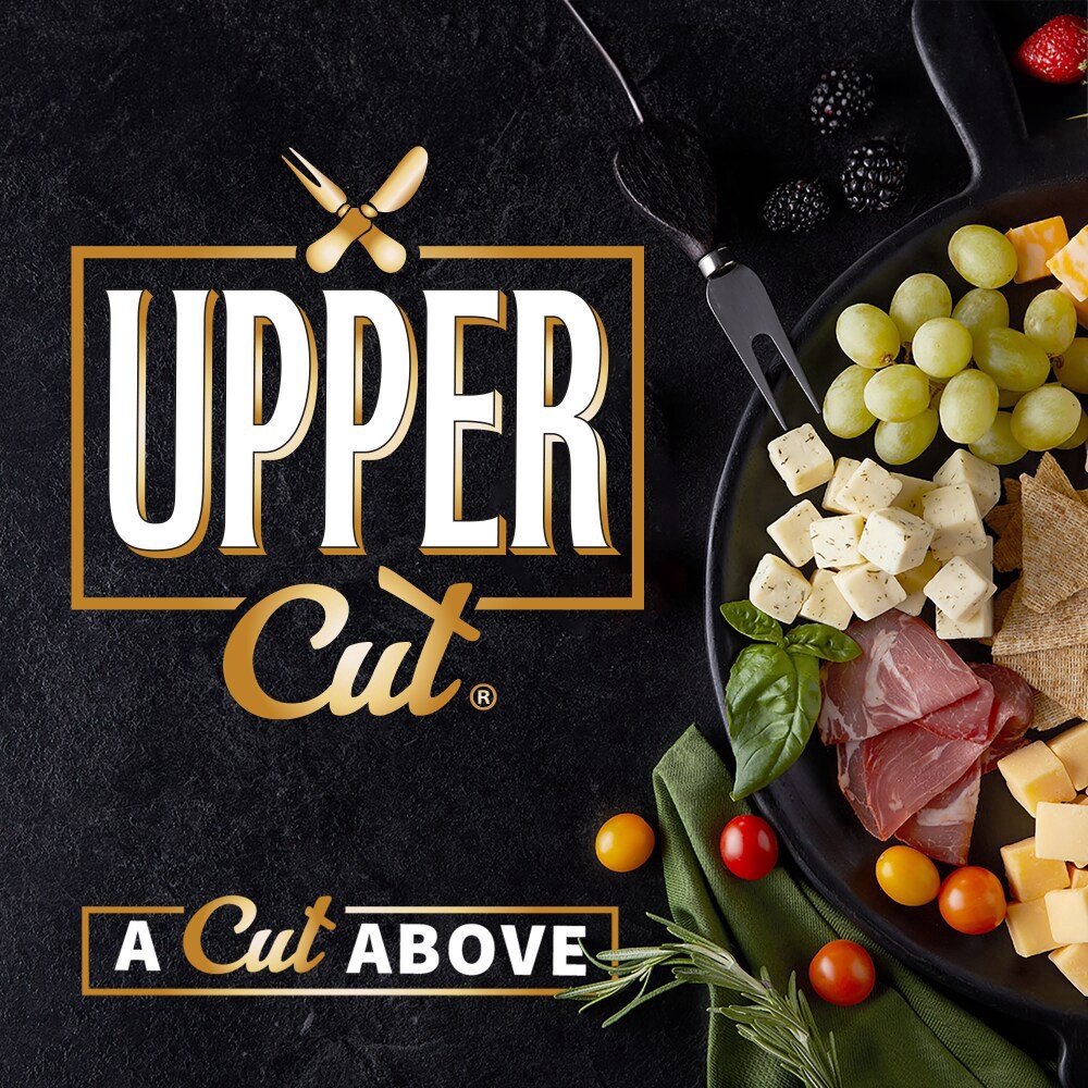 slide 2 of 6, Upper Cut Assorted Colby Jack Pepper Jack Swiss and Mild Cheddar Cheese Cube Tray, 12 oz