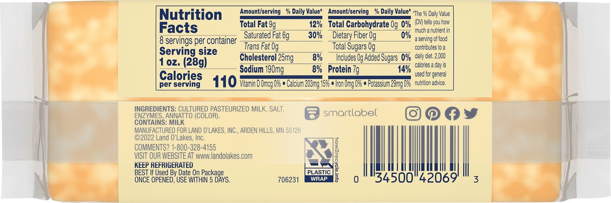 slide 3 of 13, Land O'Lakes Co-Jack Cheese Chunk, 8 oz