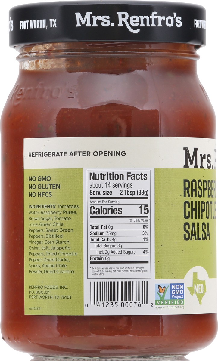 slide 9 of 9, Mrs. Renfro's Medium Raspberry Chipotle Salsa 16 oz, 16 oz