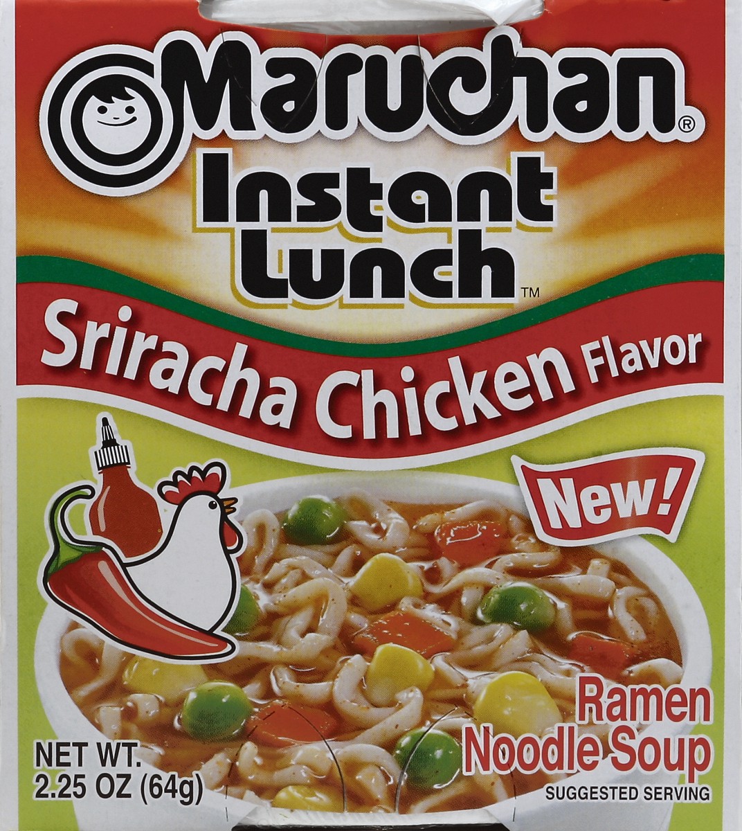 slide 1 of 5, Maruchan Sriracha Chickn Instant Lunch Ramen Noodles, 2.25 oz