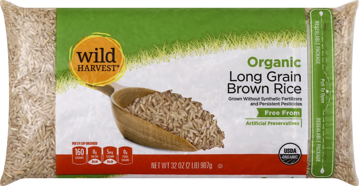 slide 5 of 7, Wild Harvest Organic Brown Long Grain Rice, 32 oz