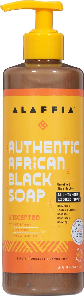 slide 10 of 10, Alaffia Authentic African Unscented Black Soap 16 fl oz, 16 fl oz