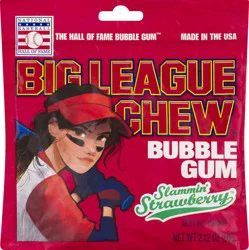 Big League Chew Slamin Strawberry Bubble Gum 2.12 oz