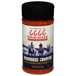 Four Sixes Bunkhouse Campfire Seasoning Blend with a Hint of Mesquite Flavor, 6 oz