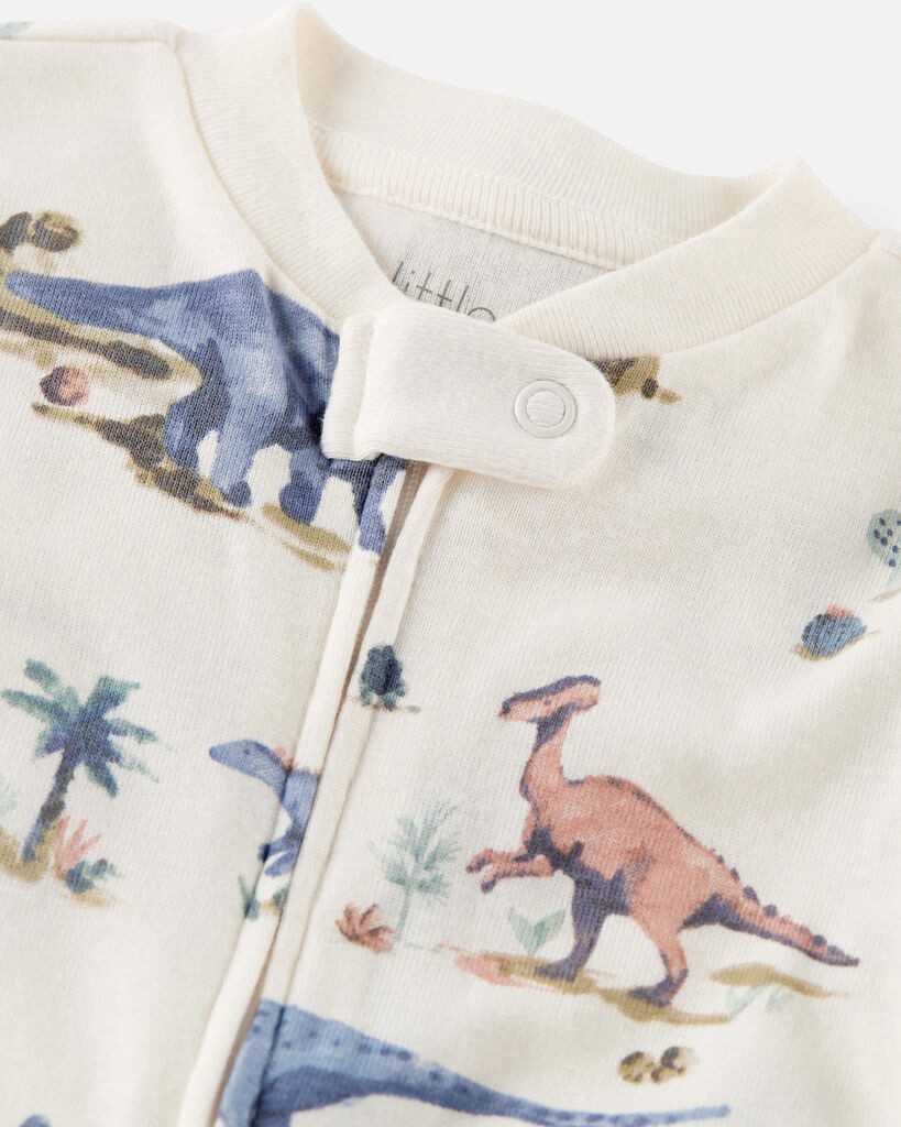slide 4 of 4, Littleplanet Baby Organic Cotton Sleep & Play Pajamas Prehistoric Print 3M, 1 ct