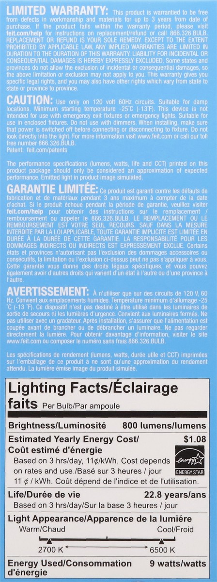 slide 2 of 12, Feit Electric 60 Watts Smart WiFi LED Bulb 1 ea, 1 ct