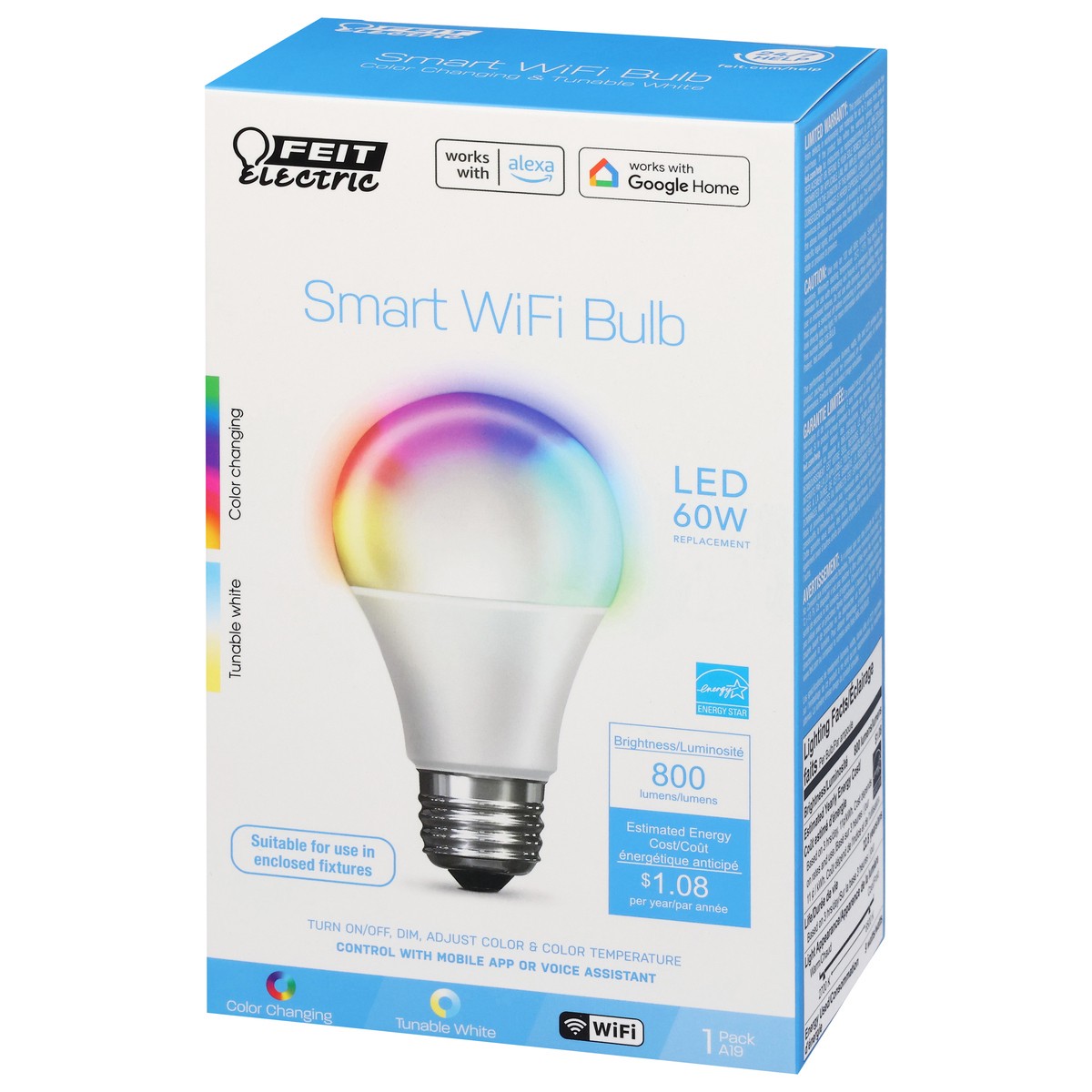 slide 10 of 12, Feit Electric 60 Watts Smart WiFi LED Bulb 1 ea, 1 ct