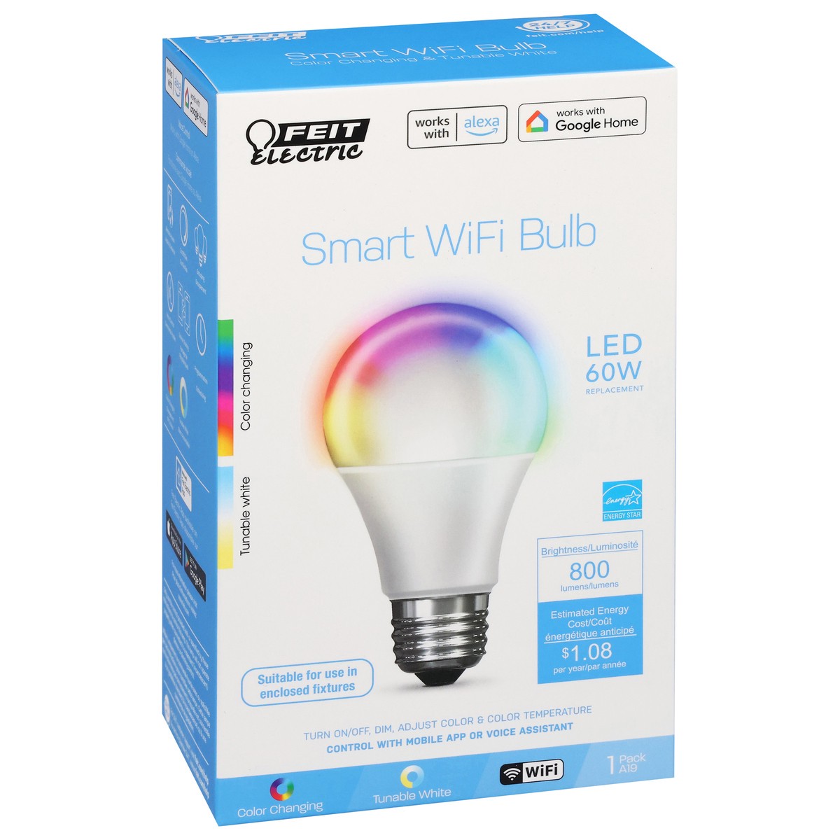 slide 11 of 12, Feit Electric 60 Watts Smart WiFi LED Bulb 1 ea, 1 ct