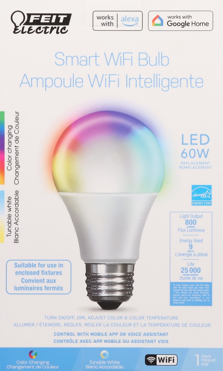 slide 4 of 12, Feit Electric 60 Watts Smart WiFi LED Bulb 1 ea, 1 ct