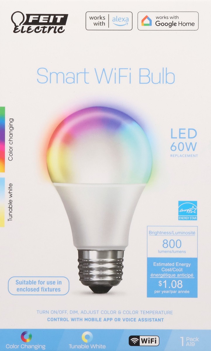 slide 12 of 12, Feit Electric 60 Watts Smart WiFi LED Bulb 1 ea, 1 ct