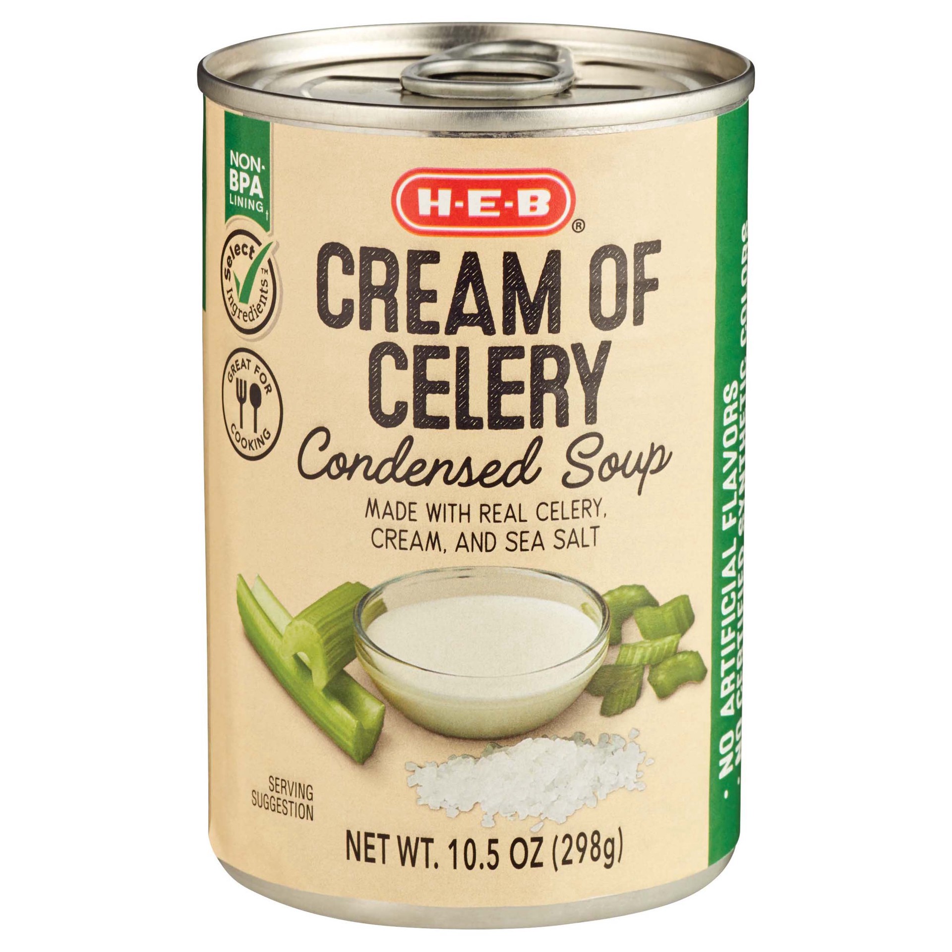slide 1 of 1, H-E-B Cream of Celery Condensed Soup, 10.5 oz