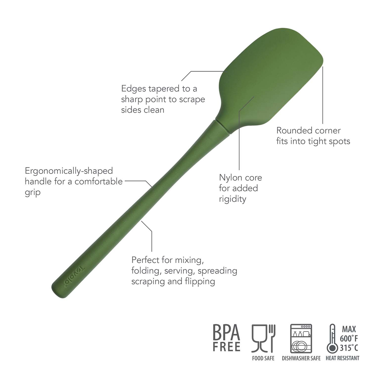 slide 1 of 1, Sur La Table Flex-Core Silicone Spatula , Pesto, 1 ct