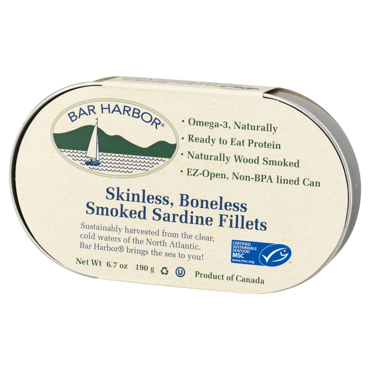 slide 3 of 9, Bar Harbor Skinless Boneless Smoked Sardine Fillets, 6.7 oz