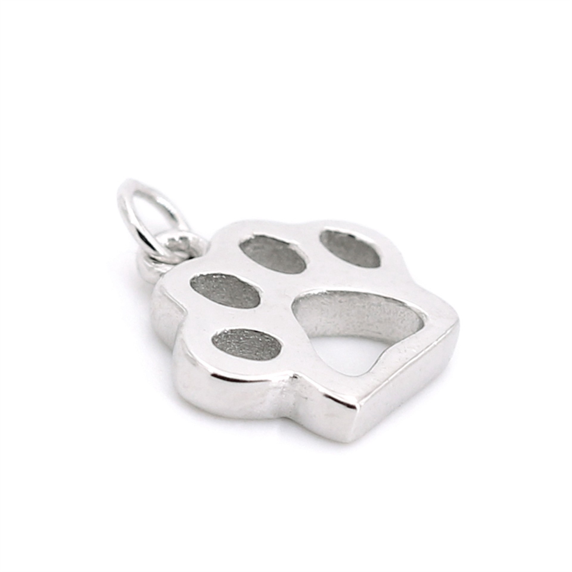 slide 7 of 7, Sterling Silver Paw Icon Charm By Bead Landing, 0.43 in x 0.38 in x 0.07 in