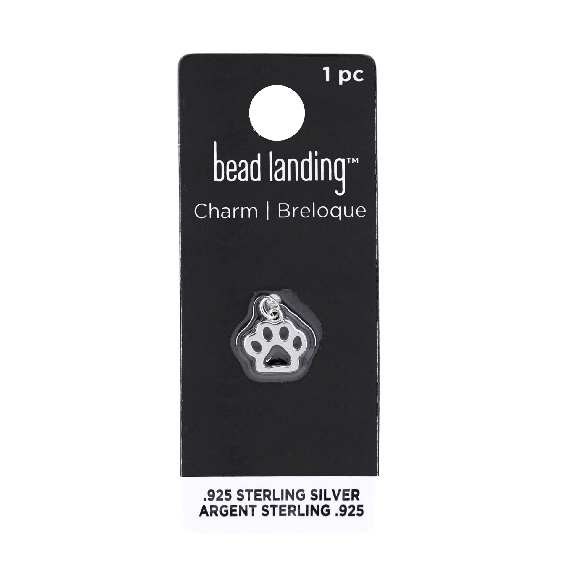 slide 4 of 7, Sterling Silver Paw Icon Charm By Bead Landing, 0.43 in x 0.38 in x 0.07 in